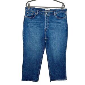 Levis Ribcage Straight Ankle Jeans Size 22W High Rise Button Fly